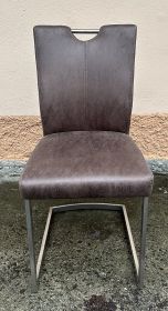 Jídelní židle LENY broušená kůže/kov