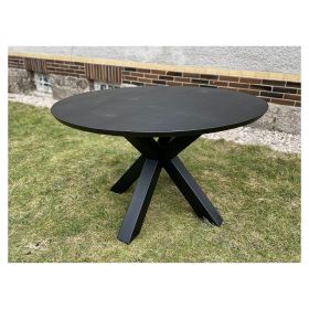 Kulatý jídelní stůl BLACK WOOD 125 CM masiv dub