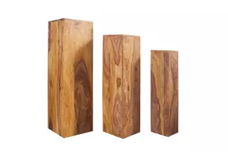 3SET odkládací stolek MAKASSAR 80 CM masiv sheesham