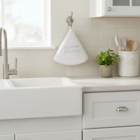 Kulatý ručník - My sweet kitchen - růžový