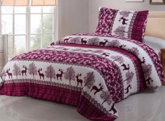 Povlečení Mikroflanel Červený sob 140x200, 70x90cm Povlečení Mikroflanel Červený sob 140x200, 70x90cm