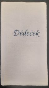 Osuška s nápisem Dědeček - Bílá 70x120 cm