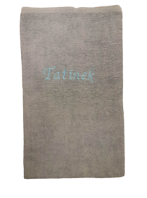 Osuška s nápisem Tatínek - Tmavě šedá   70x120 cm