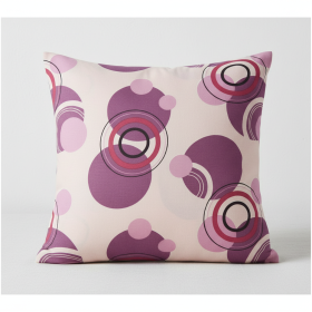 Povlak na polštářek Kruhy růžové 40x45 cm knoflík
