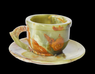 Onyx dvoudílná sada šálku na čaj s podšálkem
