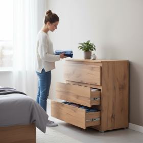 Komoda 3 zásuvky IMAGE 5 zlatý dub