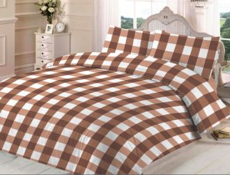 Bavlněné povlečení Hnědá kostka 140x200, 70x90 cm