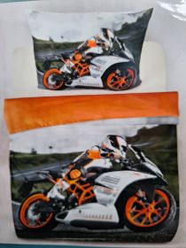 Bavlněné povlečení Motorka 3D 140x200 cm, 70x90 cm