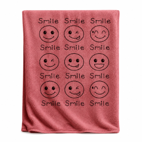 Rychleschnoucí osuška Smile 70x140 cm růžová