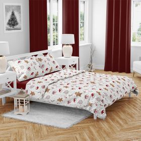 Vánoční bavlněné povlečení Ozdoby červené 140x200, 70x90 cm Vánoční bavlněné povlečení Ozdoby červené 140x200, 70x90 cm