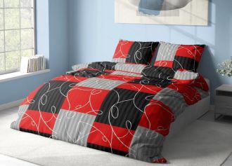 Krepové povlečení Červené čtverce 2 Krepové povlečení Červené čtverce 2