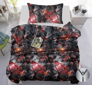 Bavlněné povlečení Red geometry 140x200, 70x90 cm Bavlněné povlečení Red geometry 140x200, 70x90 cm