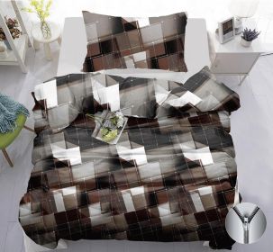 Bavlněné povlečení Brown geometry 140x200, 70x90 cm Bavlněné povlečení Brown geometry 140x200, 70x90 cm