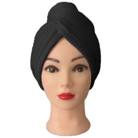 Turban na vlasy vafle, černý Turban na vlasy vafle, černý