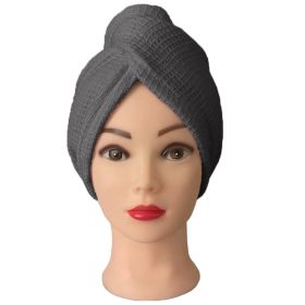 Turban na vlasy vafle, tmavě šedý Turban na vlasy vafle, tmavě šedý