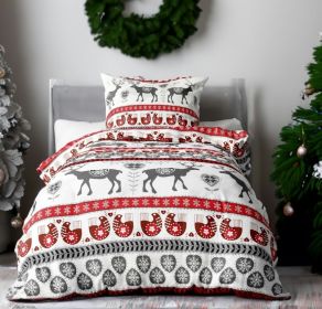 Flanelové povlečení Christmas grey reindeer 140x200, 70x90 cm