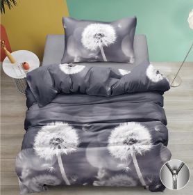 Bavlněné povlečení Pampelišky 2 šedé 140x200, 70x90 cm