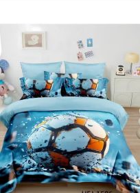 Povlečení Fotbal modrý 3D 140x200, 70x90 cm, 3-dílné