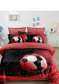 Povlečení Fotbal červený 3D 140x200, 70x90 cm, 3-dílné