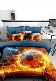 Povlečení Fotbal ohnivý 3D 140x200, 70x90 cm, 3-dílné