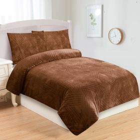 Povlečení Mikroplyš Velvet 140x200, 70x90 cm hnědé