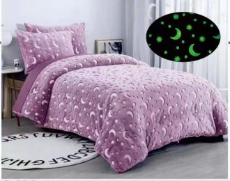 Povlečení Mikroplyš Růžová obloha 140x200, 70x90 cm svítící