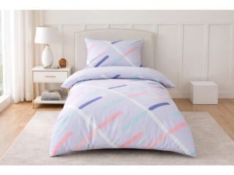 Bavlněné povlečení Proužky lila 140x200, 70x90 cm