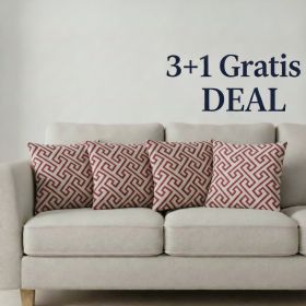 Sada polštářků Geometry červený 1 - 40x40 cm 3+1 zdarma (41)