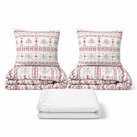 Set dvoulůžko Červená zima - 2x povlečení, prostěradlo 180x200 cm (003) bílá Set dvoulůžko Červená zima - 2x povlečení, prostěradlo 180x200 cm (003) bílá