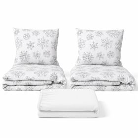 Set dvoulůžko Sněhové vločky - 2x povlečení, prostěradlo 180x200 cm (041) bílá Set dvoulůžko Sněhové vločky - 2x povlečení, prostěradlo 180x200 cm (041) bílá