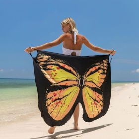 Plážové šaty / Tunika přes plavky - motýlí křídla žluté Velikost: L-XL Plážové šaty / Tunika přes plavky - motýlí křídla žluté Velikost: L-XL