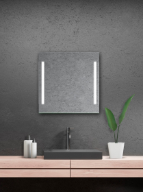 Zrcadlo LUMINA WHITE 70x70 CM se dvěma podsvícenými pruhy