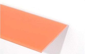 Oranžová polička COVER 60x12 cm ze skla lacobel, bez úchytů