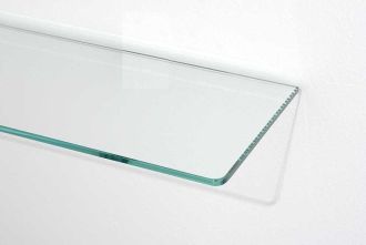 Skleněná polička na míru COVER 12x12 5mm, leštěné hrany, sražené rohy