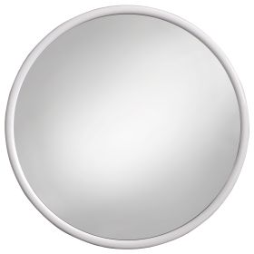Zrcadlo kulaté KUBA 40 CM v bílém plastovém rámu