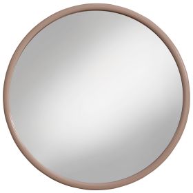 Zrcadlo kulaté KUBA 40 cm v béžovém plastovém rámu