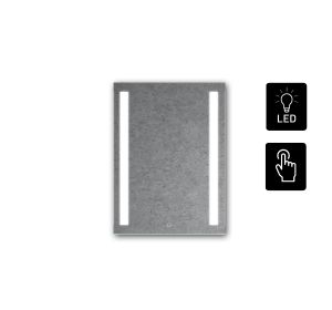 Zrcadlo LUMINA TIME 80x100 CM se dvěma LED podsvícenými pruhy, senzorem a upevněním do obkladů prostřednictvím magnetů