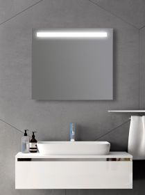 Zrcadlo LUNA LED 80x70 CM s LED podsvíceným pruhem