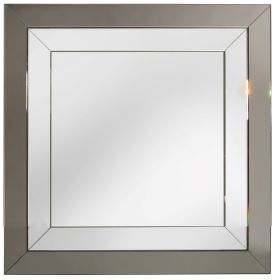 Zrcadlo DUO 80x80 CM se šedými a stříbrnými fazetovanými lištami