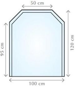 Ochranné sklo pod kamna a ke krbům FIREGLASS II čiré 100x120 CM