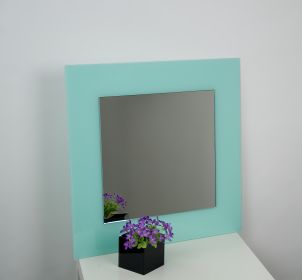 Zrcadlo CUBE GREEN 60x60 CM s podkladem