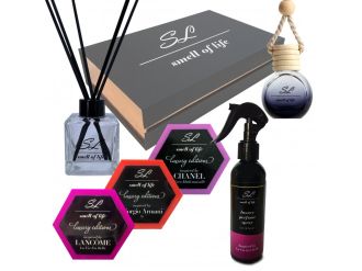 Smell of Life Dárková sada 5 for HER - Vonný difuzér 100 ml La Vie Est Belle - Parfém do bytu/auta La Vie Est Belle 200 ml - Vůně do auta La Vie Est Belle 10 ml - 3 x vonný vosk inspirovaný La Vie Est Belle, Sí a Mademoiselle Smell of Life Dárková sada 5 for HER - Vonný difuzér 100 ml La Vie Est Belle - Parfém do bytu/auta La Vie Est Belle 200 ml - Vůně do auta La Vie Est Belle 10 ml - 3 x vonný vosk inspirovaný La Vie Est Belle, Sí a Mademoiselle