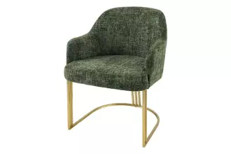 2SET židle EXTRAVAGANCIA tmavě zelená/zlatá žinylka