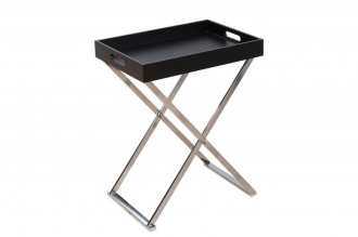 odkládací stolek VALET BLACK 48-S skládací, snímatelný podnos