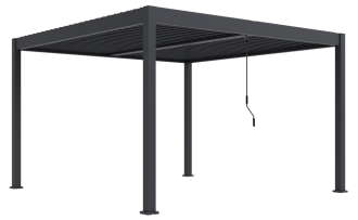 Bioklimatická pergola INTRO DUO 4x4 m, hliník - volně stojící