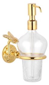 luxusní dávkovač mýdla PAPILLON GOLD s potahem 24 kt zlata
