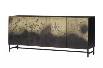 Komoda OXID 180 CM černá/zlatá masiv mango