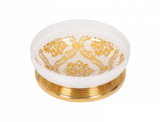 luxusní miska na mýdlo volná BUBBLE GOLD WHITE s potahem 24 kt zlata