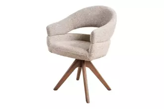 Jídelní židle ORGANIKO otočná 180° taupe béžová/hnědá