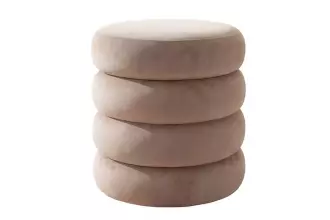 Taburet s ÚP VOQUE 40 CM greige samet